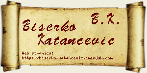 Biserko Katančević vizit kartica